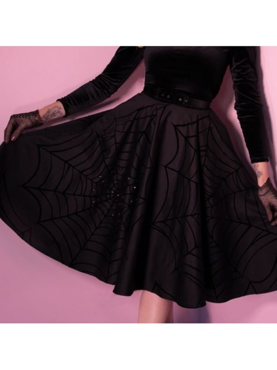 Vixen by Micheline Pitt Dresses & Skirts - Vixen by Micheline Pitt Spiderweb Swing Skirt Black XL